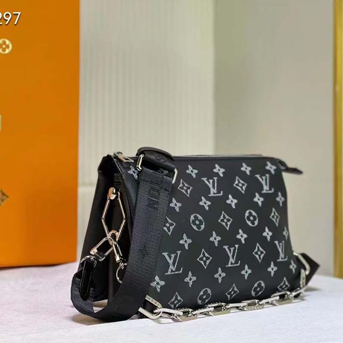 Louis Vuitton LV Women Coussin BB Handbag Black Glass Beads Polyester Satin (4)