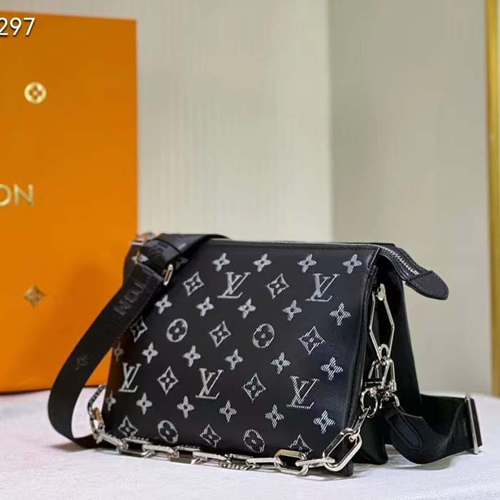 Louis Vuitton LV Women Coussin BB Handbag Black Glass Beads Polyester Satin (6)