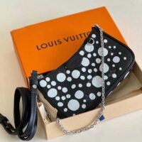 Louis Vuitton LV Women Easy Pouch On Strap Black White Embossed Grained Monogram Cowhide (7)