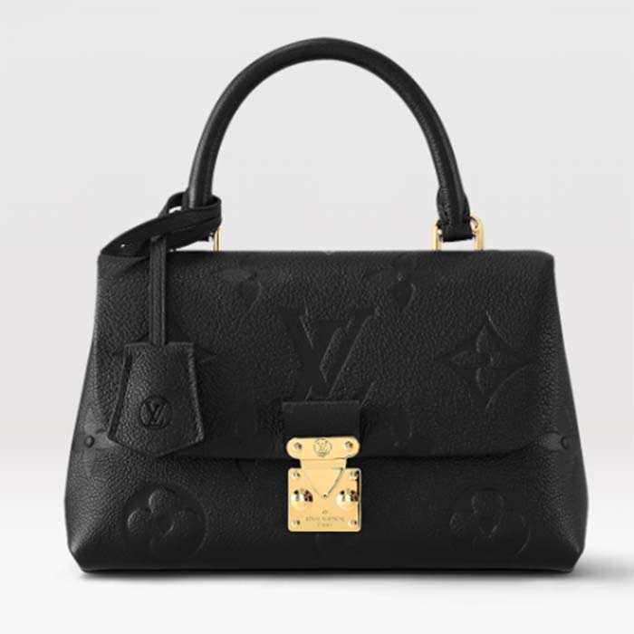 Louis Vuitton LV Women Madeleine BB Handbag Black Monogram Empreinte Grained Cowhide