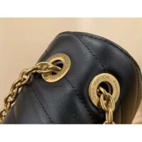 Louis Vuitton LV Women New Wave Chain Bag MM Handbag Black Smooth Cowhide (5)