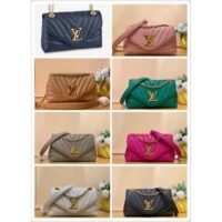 Louis Vuitton LV Women New Wave Chain Bag MM Handbag Pink Smooth Cowhide (13)