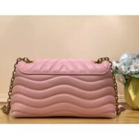 Louis Vuitton LV Women New Wave Chain Bag MM Handbag Pink Smooth Cowhide (13)