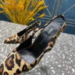 Louis Vuitton LV Women Sparkle Slingback Camel Brown Printed Satin Leather 9.5 Cm Heel - Bild 9