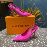 Louis Vuitton LV Women Sparkle Slingback Fuchsia Suede Baby Goat Leather 9.5 Cm Heel - Bild 2