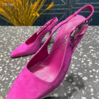 Louis Vuitton LV Women Sparkle Slingback Fuchsia Suede Baby Goat Leather 9.5 Cm Heel (4)