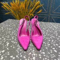 Louis Vuitton LV Women Sparkle Slingback Fuchsia Suede Baby Goat Leather 9.5 Cm Heel (4)