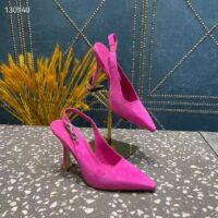 Louis Vuitton LV Women Sparkle Slingback Fuchsia Suede Baby Goat Leather 9.5 Cm Heel (4)