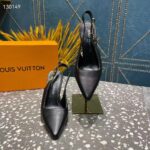 Louis Vuitton LV Women Sparkle Slingback Pump Black Calf Leather 9.5 Cm Heel – Image 5
