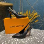 Louis Vuitton LV Women Sparkle Slingback Pump Black Calf Leather 9.5 Cm Heel – Image 2
