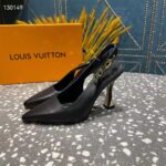 Louis Vuitton LV Women Sparkle Slingback Pump Black Calf Leather 9.5 Cm Heel – Image 4