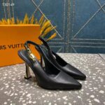 Louis Vuitton LV Women Sparkle Slingback Pump Black Calf Leather 9.5 Cm Heel – Image 3