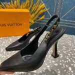 Louis Vuitton LV Women Sparkle Slingback Pump Black Calf Leather 9.5 Cm Heel – Image 8