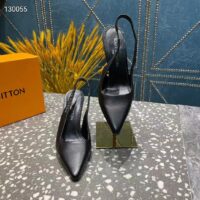 Louis Vuitton LV Women Sparkle Slingback Pump Black Calf Leather Elasticized 9.5 Cm Heel (10)