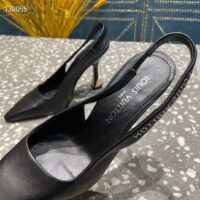 Louis Vuitton LV Women Sparkle Slingback Pump Black Calf Leather Elasticized 9.5 Cm Heel (10)