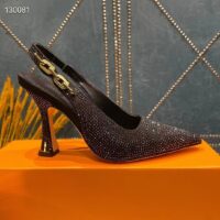 Louis Vuitton LV Women Sparkle Slingback Pump Black Strass Elasticized 9.5 Cm Heel (10)