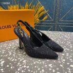 Louis Vuitton LV Women Sparkle Slingback Pump Black Strass Elasticized 9.5 Cm Heel – Image 5