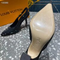 Louis Vuitton LV Women Sparkle Slingback Pump Black Strass Elasticized 9.5 Cm Heel (10)
