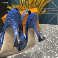 Louis Vuitton LV Women Sparkle Slingback Pump Bleu Roi Blue Strass 9.5 Cm Heel (7)