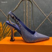 Louis Vuitton LV Women Sparkle Slingback Pump Bleu Roi Blue Strass 9.5 Cm Heel (7)