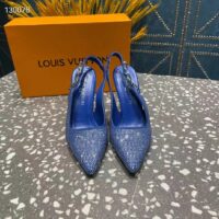 Louis Vuitton LV Women Sparkle Slingback Pump Bleu Roi Blue Strass 9.5 Cm Heel (7)