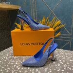 Louis Vuitton LV Women Sparkle Slingback Pump Bleu Roi Blue Strass 9.5 Cm Heel - Imagen 6