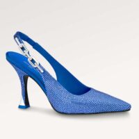 Louis Vuitton LV Women Sparkle Slingback Pump Bleu Roi Blue Strass 9.5 Cm Heel (7)