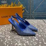 Louis Vuitton LV Women Sparkle Slingback Pump Bleu Roi Blue Strass 9.5 Cm Heel - Imagen 5