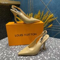 Louis Vuitton LV Women Sparkle Slingback Pump Gold Metallic Calf Leather 9.5 Cm Heel (4)