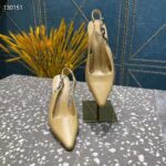 Louis Vuitton LV Women Sparkle Slingback Pump Gold Metallic Calf Leather 9.5 Cm Heel - Image 7