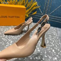 Louis Vuitton LV Women Sparkle Slingback Pump Nude Pink Calf Leather 9.5 Cm Heel