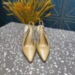 Louis Vuitton LV Women Sparkle Slingback Pump Gold Metallic Calf Leather 9.5 Cm Heel - Image 5