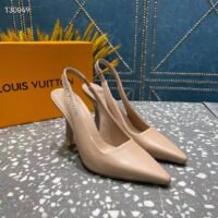 Louis Vuitton LV Women Sparkle Slingback Pump Nude Pink Calf Leather Elasticized 9.5 Cm Heel (9)