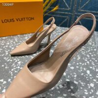 Louis Vuitton LV Women Sparkle Slingback Pump Nude Pink Calf Leather Elasticized 9.5 Cm Heel (9)