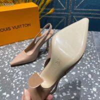 Louis Vuitton LV Women Sparkle Slingback Pump Nude Pink Calf Leather Elasticized 9.5 Cm Heel (9)