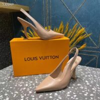 Louis Vuitton LV Women Sparkle Slingback Pump Nude Pink Calf Leather Elasticized 9.5 Cm Heel (9)