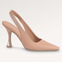 Louis Vuitton LV Women Sparkle Slingback Pump Nude Pink Calf Leather Elasticized 9.5 Cm Heel (9)