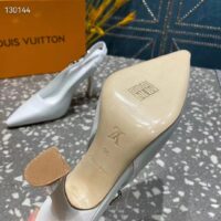 Louis Vuitton LV Women Sparkle Slingback Pump Silver Metallic Calf Leather 9.5 Cm Heel (7)