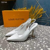 Louis Vuitton LV Women Sparkle Slingback Pump Silver Metallic Calf Leather 9.5 Cm Heel (7)