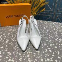 Louis Vuitton LV Women Sparkle Slingback Pump Silver Metallic Calf Leather 9.5 Cm Heel (7)