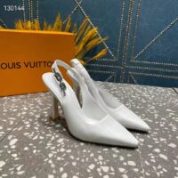 Louis Vuitton LV Women Sparkle Slingback Pump Silver Metallic Calf Leather 9.5 Cm Heel (7)