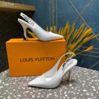 Louis Vuitton LV Women Sparkle Slingback Pump Silver Metallic Calf Leather 9.5 Cm Heel (7)