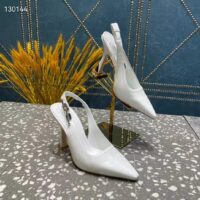 Louis Vuitton LV Women Sparkle Slingback Pump Silver Metallic Calf Leather 9.5 Cm Heel (7)