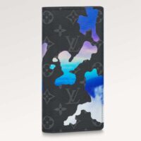 Louis Vuitton Unisex Brazza Wallet Sunrise Monogram Eclipse Coated Canvas Cowhide Leather