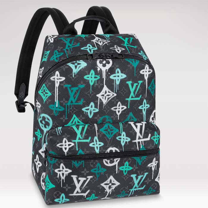 Louis Vuitton Unisex Discovery Backpack LV Graffiti Green Monogram Coated Canvas
