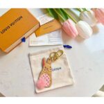 Louis Vuitton Unisex LV Bunny Key Holder Brown Pink Leather Canvas Mink - immagine 7