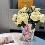 Louis Vuitton Unisex LV Flower Popcorn Basket Flower Canvas Leather Beige Microfiber – Image 3