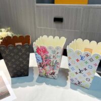 Louis Vuitton Unisex LV Flower Popcorn Basket Flower Canvas Leather Beige Microfiber (5)