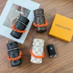 Louis Vuitton Unisex LV Monogram Barrel Pouch Bag Charm Brown Canvas Leather - immagine 6