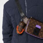 Louis Vuitton Unisex LV Monogram Barrel Pouch Bag Charm Brown Canvas Leather - immagine 4